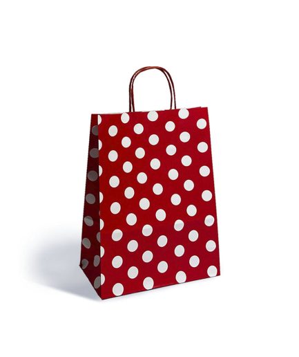 Bolsa Lunares Blancos (base roja) 22x10x30