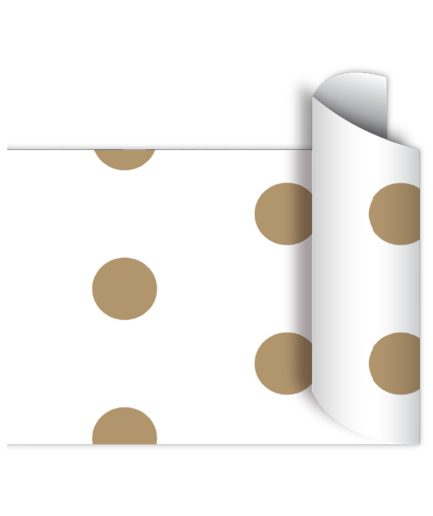 Papel de regalo bobina 60cm x100 Mts - GOLDEN DOTS