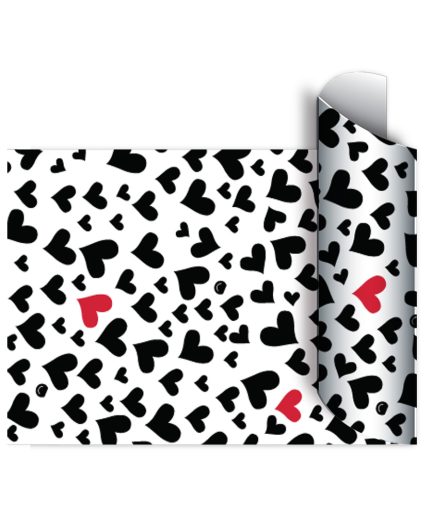 Papel de regalo bobina 60cm x100 Mts - CORAZONES