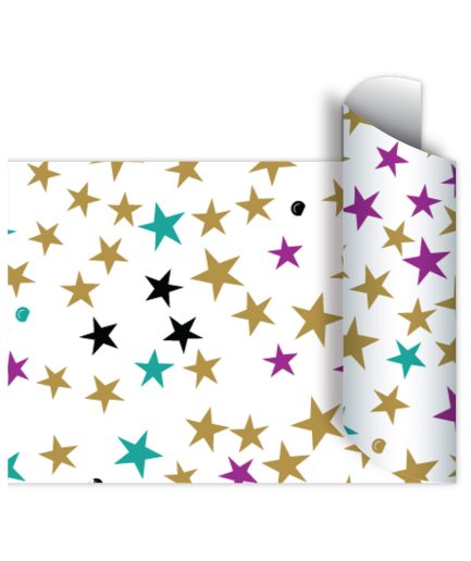 Papel de regalo bobina 60cm x100 Mts - STARS