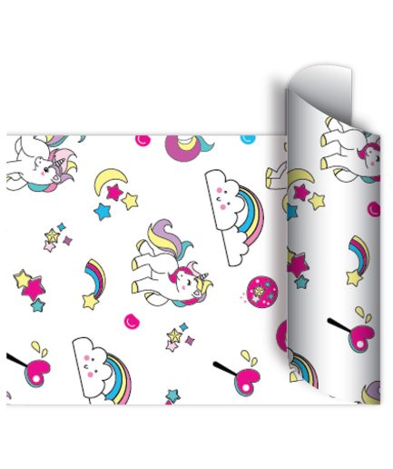 Papel de regalo bobina 40cm x100 Mts - UNICORN