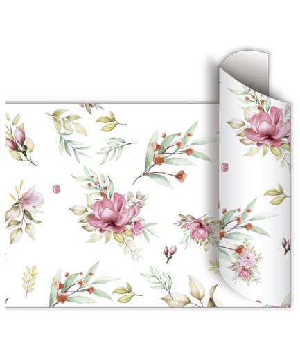Papel de regalo bobina 60cm x100 Mts - PINK FLOWERS