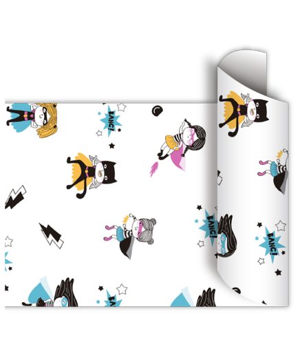 Papel de regalo bobina 40cm x100 Mts - SUPER CHICA
