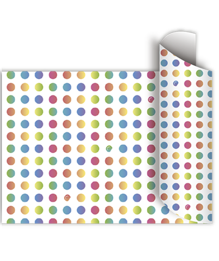 Papel de regalo bobina 60cm x100 Mts - COLOUR DOTS
