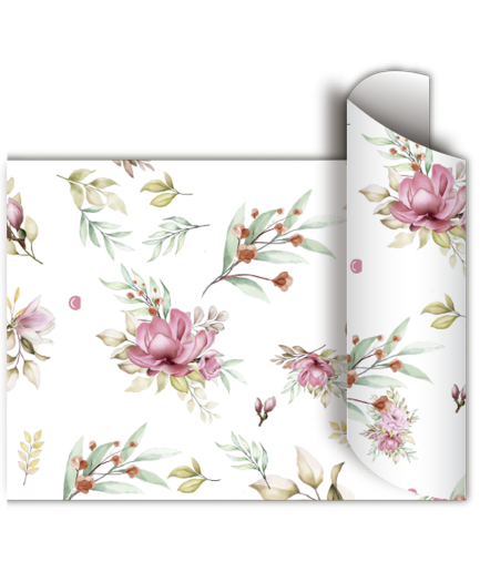 Papel de regalo bobina 40cm x100 Mts - PINK FLOWERS