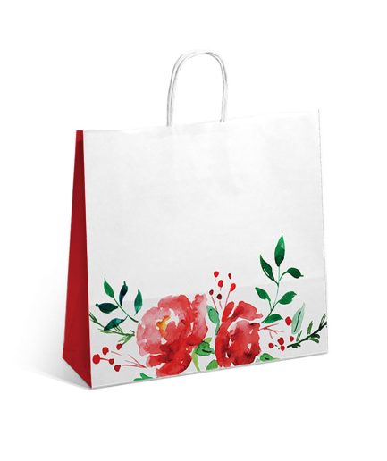 Bolsa Flores Acuarelas 32x10x30