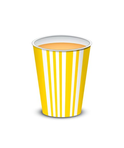 Vaso polipapel 8 oz - AMARILLO LINES x10