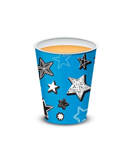 Vaso polipapel 8 oz - AZUL STARS x10