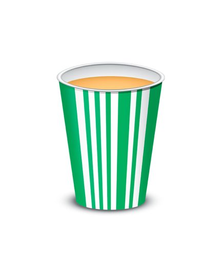 Vaso polipapel 8 oz - VERDE LINES x10