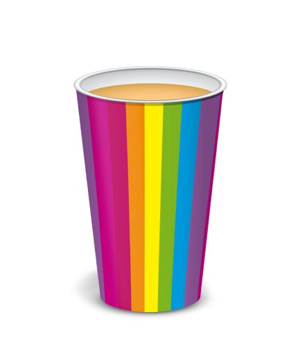 Vaso polipapel 16 oz - RAINBOW x5