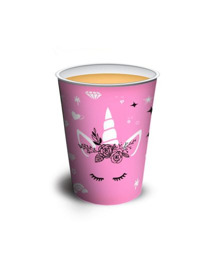 Vaso polipapel 8 oz - UNICORN PINK x10