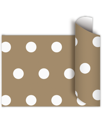 Papel de regalo bobina 60cm x100 Mts - WHITE DOTS
